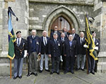  Back l-r John Plaskitt, Ian Durrant & Frank Pacey <br> Front l-r Ben Revell, Jim Banks, Ken Bell, Dave Hambidge, Derek Wood, Edd Mulhall, Fred Patman & The Burma Star Assoc. Standard Bearer
